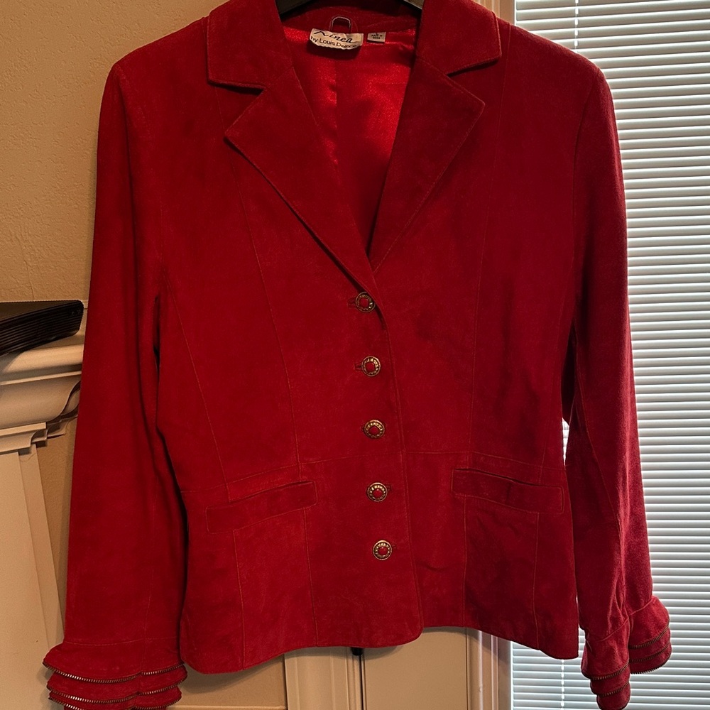 Linea by Louis Del Olio Women's Red Suede Jacket